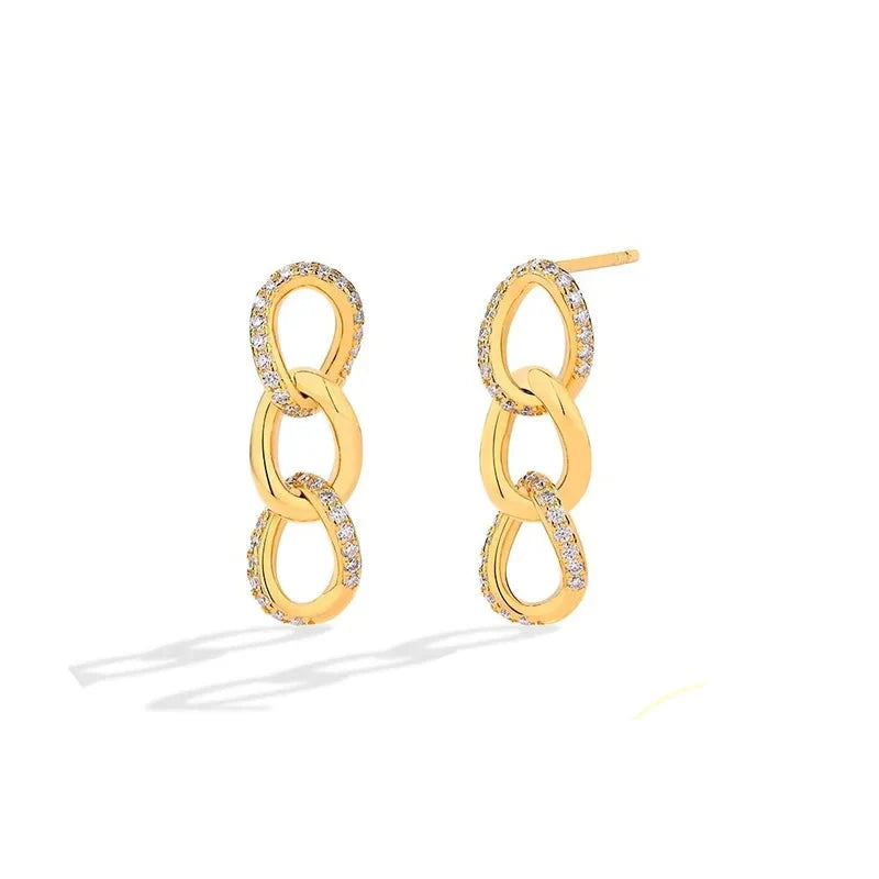 925 Sterling Silver D Drop Moissanite VVS1 Diamond Dangle Earrings - Luxury BandsCo Straps