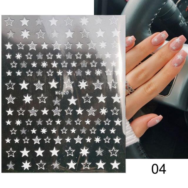Gold Christmas Snowflake 3D Nail Stickers Sparkly Iridescent Silver Xmas Tree Elk Deer Transfer Sliders Winter Nails Accessories Design Decor Tip Transfer Nail Decals Sticker For Pretty Girl Self-Adhesive Nail Decals Designer Nail Stickers Stevvex