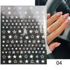 Gold Christmas Snowflake 3D Nail Stickers Sparkly Iridescent Silver Xmas Tree Elk Deer Transfer Sliders Winter Nails Accessories Design Decor Tip Transfer Nail Decals Sticker For Pretty Girl Self-Adhesive Nail Decals Designer Nail Stickers Stevvex