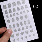 Gold Christmas Snowflake 3D Nail Stickers Sparkly Iridescent Silver Xmas Tree Elk Deer Transfer Sliders Winter Nails Accessories Design Decor Tip Transfer Nail Decals Sticker For Pretty Girl Self-Adhesive Nail Decals Designer Nail Stickers Stevvex