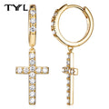 Moissanite VVS1 Drop Earrings 18K Gold Plated 925 Sterling Round Pear Square BandsCo Straps