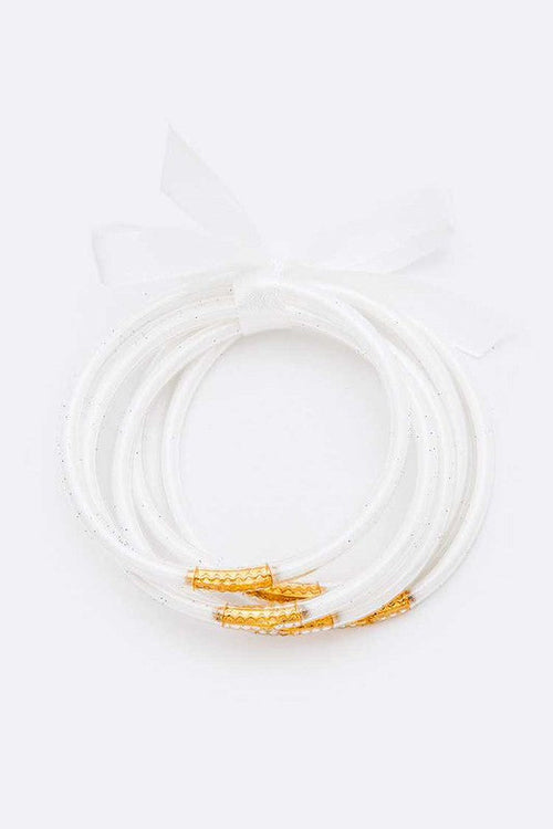 Gold Dust Stackable Bracelet Set For Women Adjustable