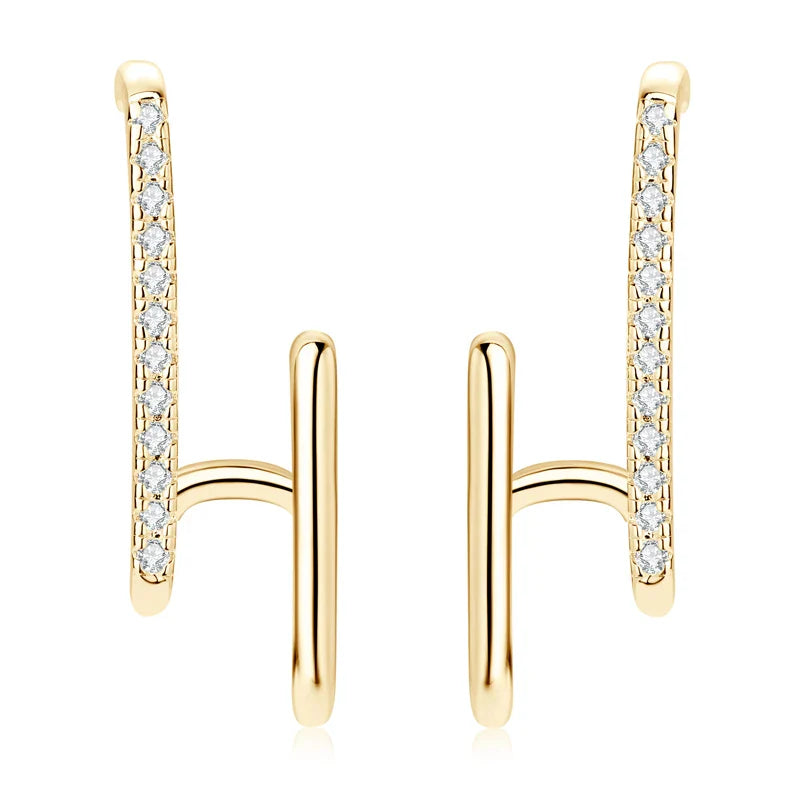 Moissanite Geometric Stud Earrings 925 Sterling Silver Push Back Gift For Women BandsCo Straps