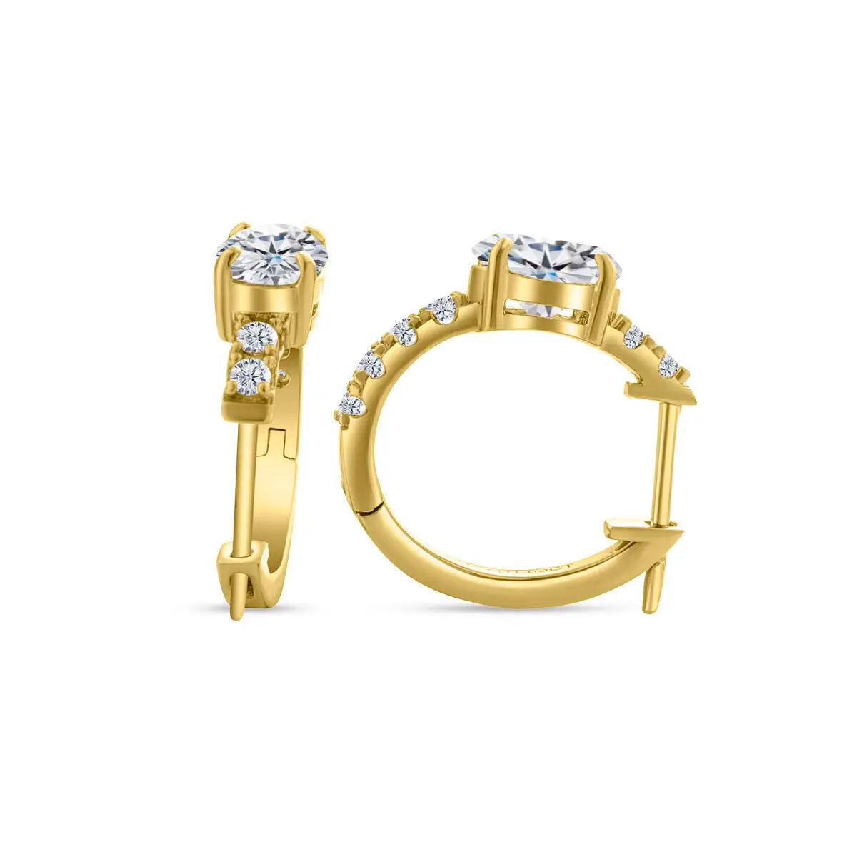 925 Sterling Silver Moissanite 1 Ct Oval Stud Earrings For Women GIA BandsCo Straps