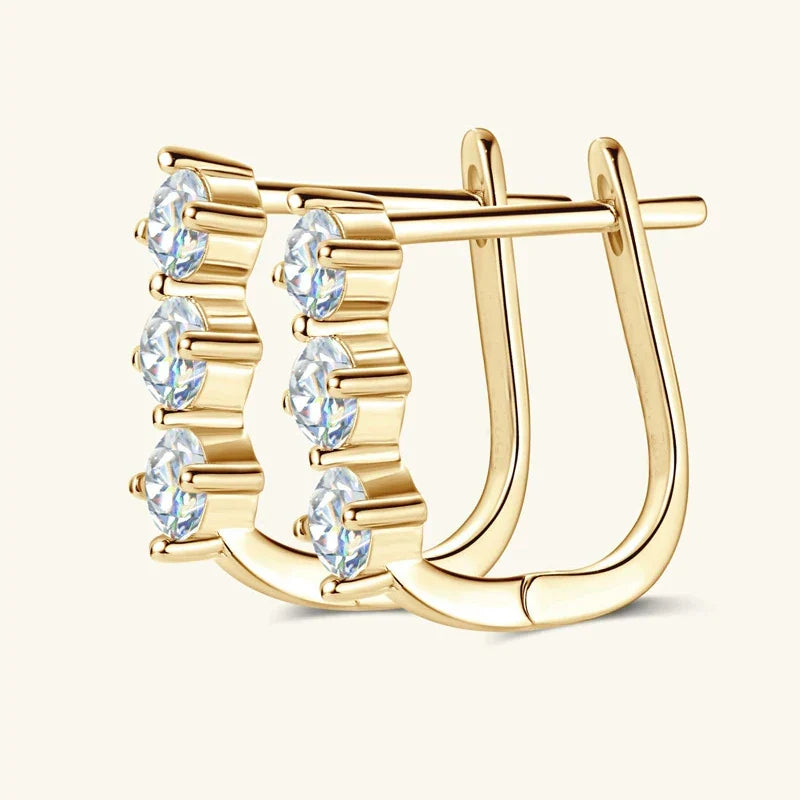 Sterling Silver 925 0.6ct Moissanite Stud Earrings Unisex Classic Retro BandsCo Straps