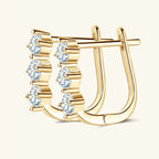 Sterling Silver 925 0.6ct Moissanite Stud Earrings Unisex Classic Retro BandsCo Straps