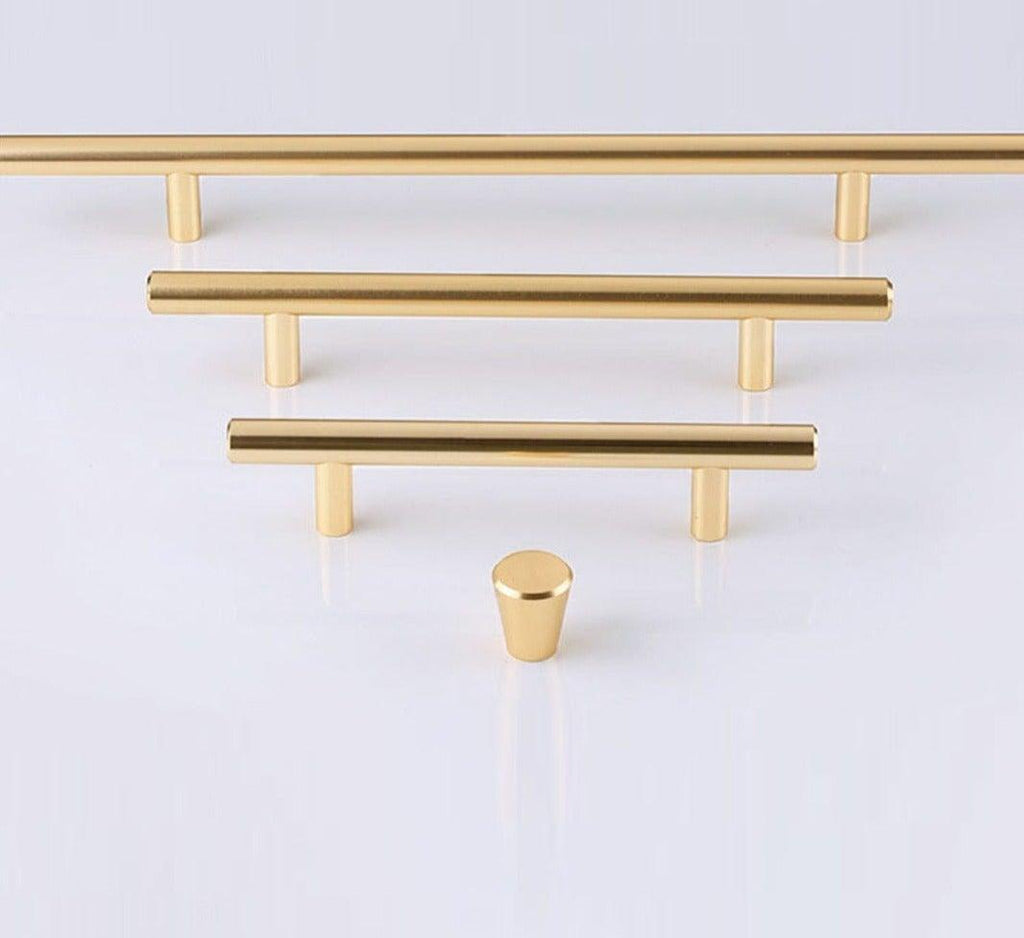Gold Kitchen Door T Bar Straight Cupboard Handle Knobs Cabinet Pull Aluminum Alloy Handles Furniture Handle T Bar Handles for Kitchen Cabinets Door Brushed Brass Drawer Pulls Knobs Stainless Steel Furniture Hardware Stevvex