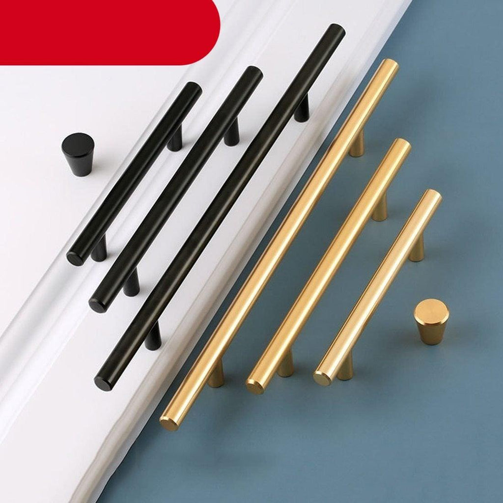 Gold Kitchen Door T Bar Straight Cupboard Handle Knobs Cabinet Pull Aluminum Alloy Handles Furniture Handle T Bar Handles for Kitchen Cabinets Door Brushed Brass Drawer Pulls Knobs Stainless Steel Furniture Hardware Stevvex