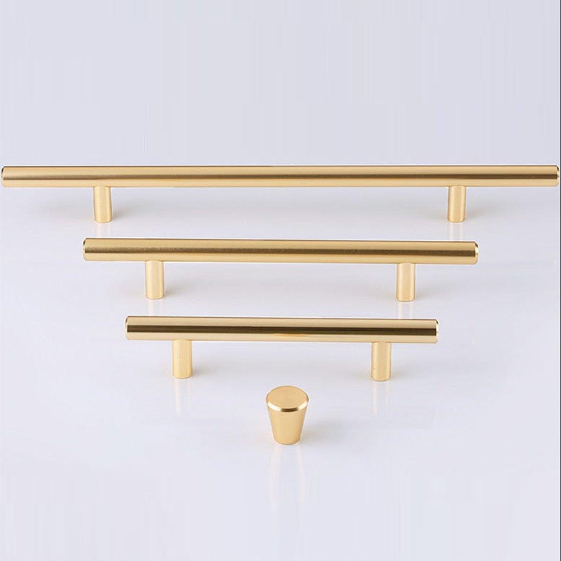 Gold Kitchen Door T Bar Straight Cupboard Handle Knobs Cabinet Pull Aluminum Alloy Handles Furniture Handle T Bar Handles for Kitchen Cabinets Door Brushed Brass Drawer Pulls Knobs Stainless Steel Furniture Hardware Stevvex