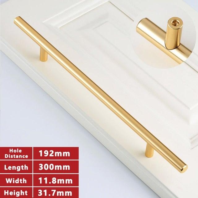 Gold Kitchen Door T Bar Straight Cupboard Handle Knobs Cabinet Pull Aluminum Alloy Handles Furniture Handle T Bar Handles for Kitchen Cabinets Door Brushed Brass Drawer Pulls Knobs Stainless Steel Furniture Hardware Stevvex