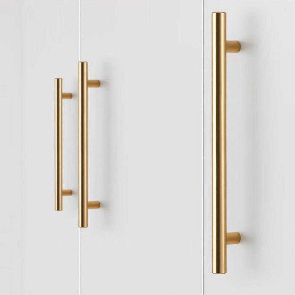Gold Kitchen Door T Bar Straight Cupboard Handle Knobs Cabinet Pull Aluminum Alloy Handles Furniture Handle T Bar Handles for Kitchen Cabinets Door Brushed Brass Drawer Pulls Knobs Stainless Steel Furniture Hardware Stevvex