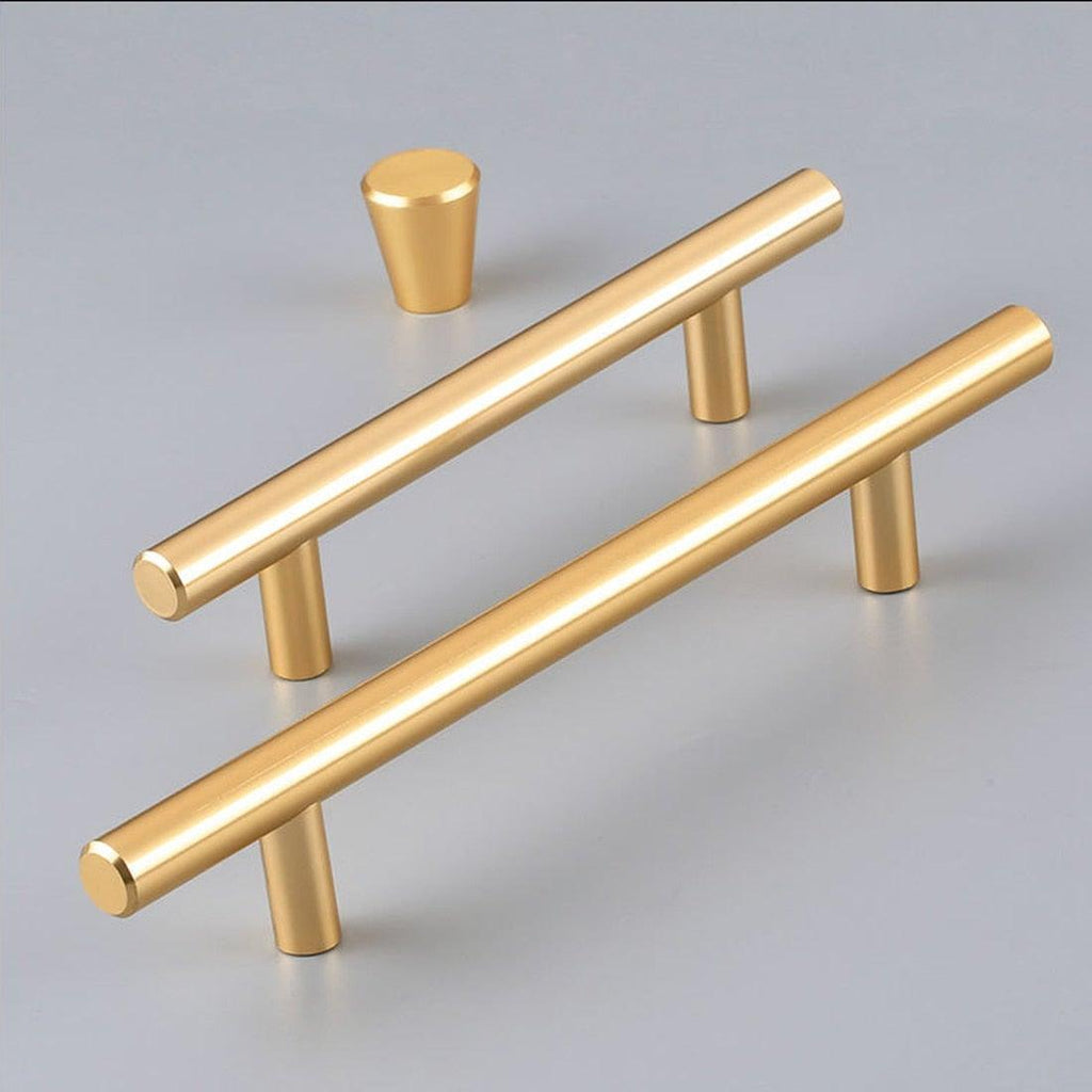 Gold Kitchen Door T Bar Straight Cupboard Handle Knobs Cabinet Pull Aluminum Alloy Handles Furniture Handle T Bar Handles for Kitchen Cabinets Door Brushed Brass Drawer Pulls Knobs Stainless Steel Furniture Hardware Stevvex