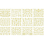 Gold Moon Star 3D Nail Stickers Ultra-thin Adhesive Decals Nail Art Decorations Stamping Manicure Nails Stickers Tool 3d Nail Decal Stickers Manicure Nail Art Decoration Accessories Holographic Old English Character Nail Self-Adhesive Sticker