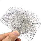 Gold Moon Star 3D Nail Stickers Ultra-thin Adhesive Decals Nail Art Decorations Stamping Manicure Nails Stickers Tool 3d Nail Decal Stickers Manicure Nail Art Decoration Accessories Holographic Old English Character Nail Self-Adhesive Sticker