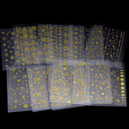 Gold Moon Star 3D Nail Stickers Ultra-thin Adhesive Decals Nail Art Decorations Stamping Manicure Nails Stickers Tool 3d Nail Decal Stickers Manicure Nail Art Decoration Accessories Holographic Old English Character Nail Self-Adhesive Sticker