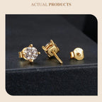 Gold Plated Moissanite Stud Earrings 925 Sterling Silver Engagement Bridal Gift BandsCo Straps