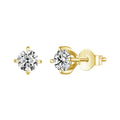 Gold Plated Moissanite Stud Earrings 925 Sterling Silver Engagement Bridal Gift BandsCo Straps