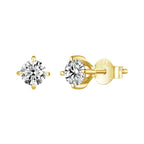 Gold Plated Moissanite Stud Earrings 925 Sterling Silver Engagement Bridal Gift BandsCo Straps
