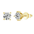 Gold Plated Moissanite Stud Earrings 925 Sterling Silver Engagement Bridal Gift BandsCo Straps