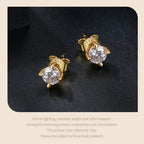 Gold Plated Moissanite Stud Earrings 925 Sterling Silver Engagement Bridal Gift BandsCo Straps