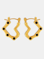 Gold Plated Stainless Steel Heart Hoop Earrings For Women
