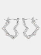 Gold Plated Stainless Steel Heart Hoop Earrings For Women