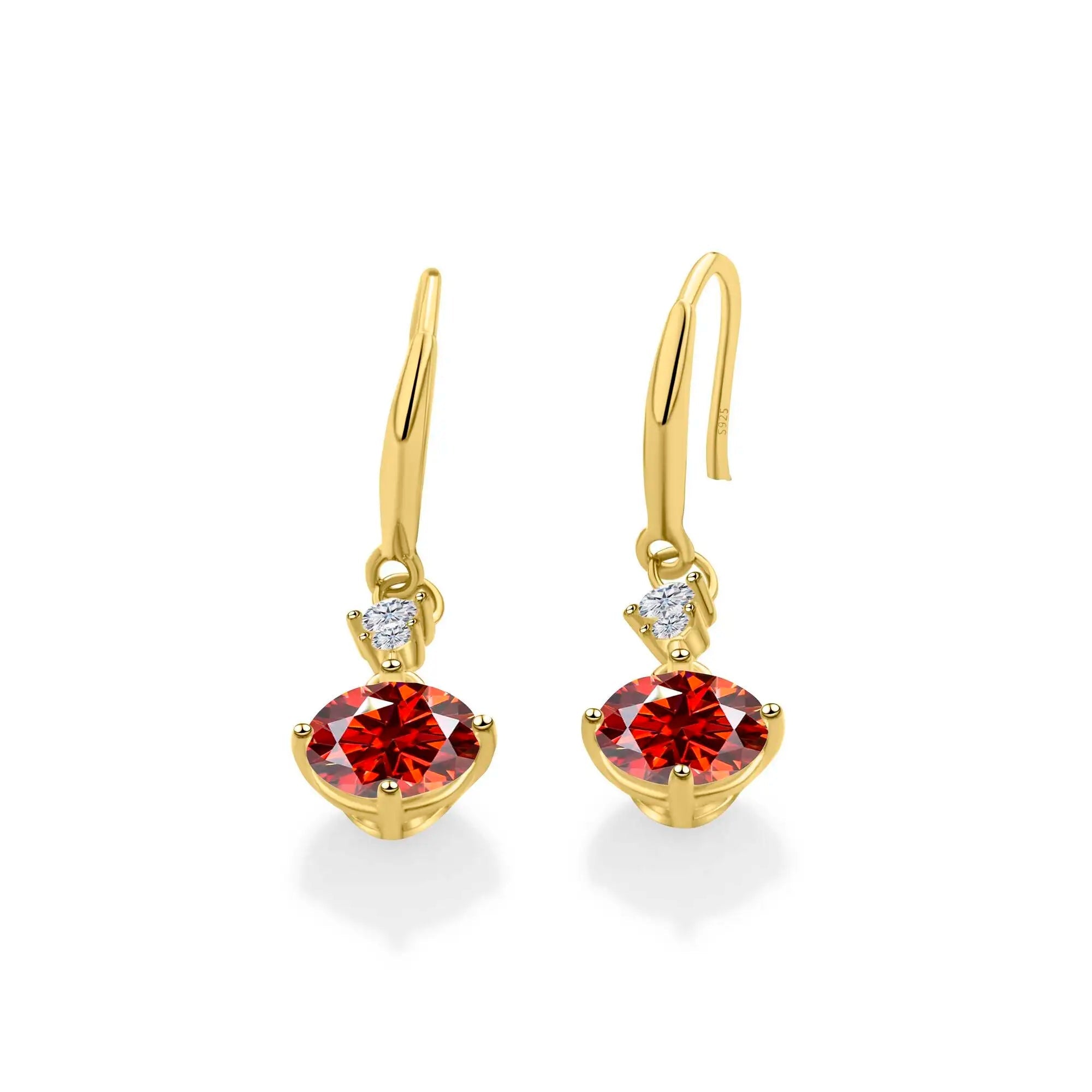 Moissanite Earrings 925 Sterling Silver White Gold Plated Hypoallergenic Studs BandsCo Straps