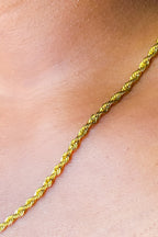 Gold Rope Chain Necklace 24 Inch Unisex Classic Everyday