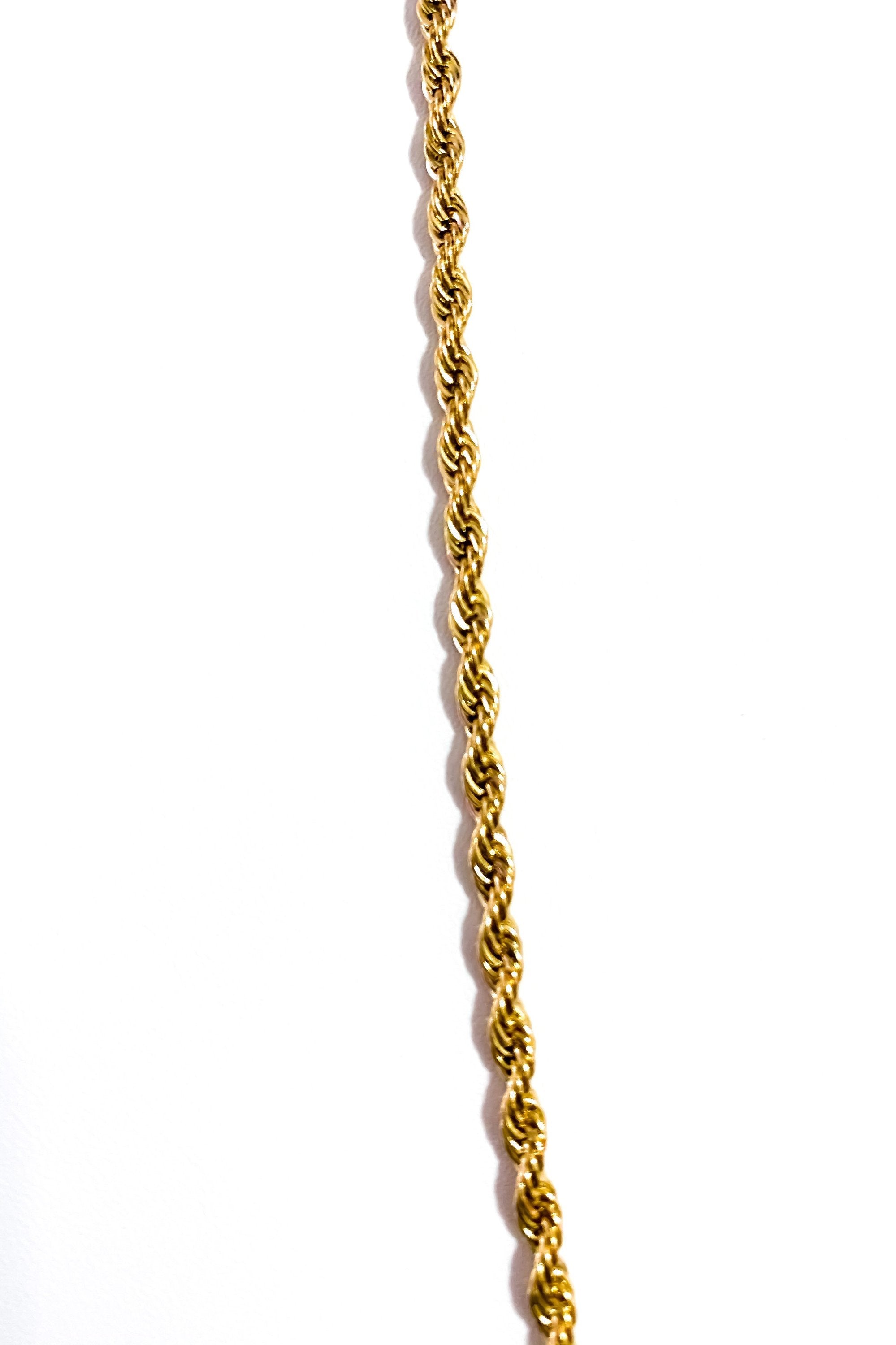 Gold Rope Chain Necklace 24 Inch Unisex Classic Everyday