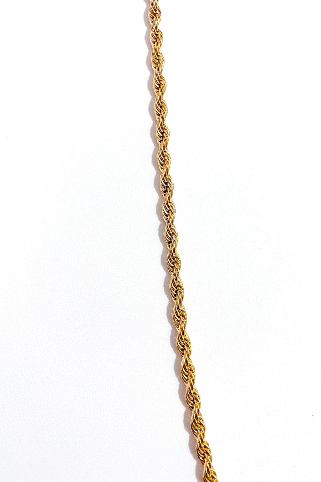 Gold Rope Chain Necklace 24 Inch Unisex Classic Everyday