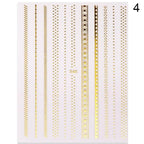 Gold Silver 3D Nail Sticker Curve Stripe Lines Nails Stickers Gradient Adhesive Striping Tape Nail Art Stickers Decal Decoration Metallic Curve Strip Line Nail Decal Self-Adhesive 3D Wave Design Decoration for Women Girls Stevvex
