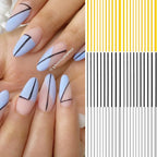 Gold Silver 3D Nail Sticker Curve Stripe Lines Nails Stickers Gradient Adhesive Striping Tape Nail Art Stickers Decal Decoration Metallic Curve Strip Line Nail Decal Self-Adhesive 3D Wave Design Decoration for Women Girls Stevvex
