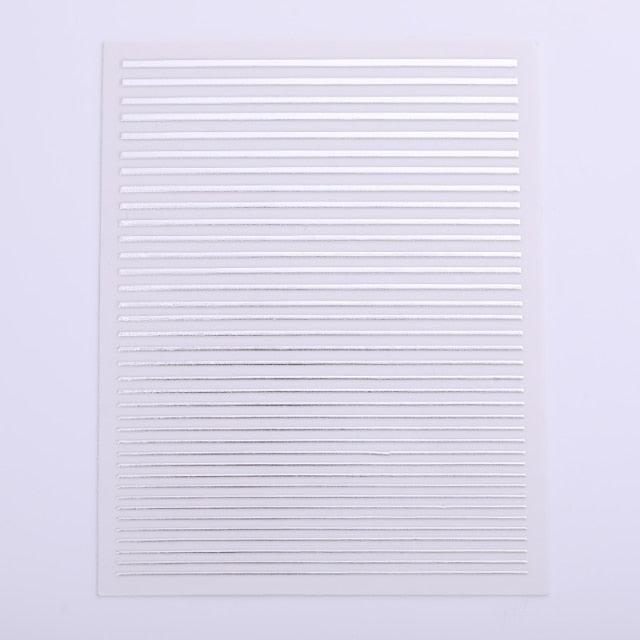 Gold Silver 3D Nail Sticker Curve Stripe Lines Nails Stickers Gradient Adhesive Striping Tape Nail Art Stickers Decal Decoration Metallic Curve Strip Line Nail Decal Self-Adhesive 3D Wave Design Decoration for Women Girls Stevvex
