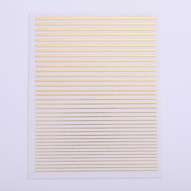 Gold Silver 3D Nail Sticker Curve Stripe Lines Nails Stickers Gradient Adhesive Striping Tape Nail Art Stickers Decal Decoration Metallic Curve Strip Line Nail Decal Self-Adhesive 3D Wave Design Decoration for Women Girls Stevvex