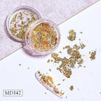 Gold Silver Irregular Aluminum Foil Paper Nail Art Sticker 3D Glitter Manicure UV Gel Polish Nail Decoration Tools Decoration Stickers Decoration New Gold Nail Transfer Foils for Nail Arts Nails Supply Holographic Effect Nail Art Foil Stickers Stevvex