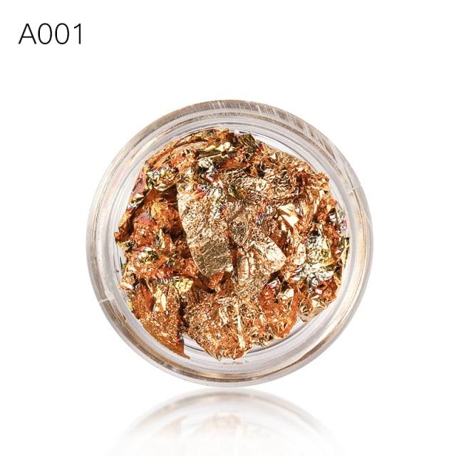 Gold Silver Irregular Aluminum Foil Paper Nail Art Sticker 3D Glitter Manicure UV Gel Polish Nail Decoration Tools Decoration Stickers Decoration New Gold Nail Transfer Foils for Nail Arts Nails Supply Holographic Effect Nail Art Foil Stickers Stevvex
