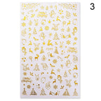 Gold Silver White Snowflakes 3D Nail Stickers Iridescent Self Adhesive Transfer Decals Manicures Art Decoration Slider  Nails Decals Sticker Hot Sexy Girl Tip Back Glue Decal Cool Lollipop Self Adhesive Acrylic Tips Tool Decoration Stevvex