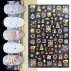 Gold Silver White Snowflakes 3D Nail Stickers Iridescent Self Adhesive Transfer Decals Manicures Art Decoration Slider  Nails Decals Sticker Hot Sexy Girl Tip Back Glue Decal Cool Lollipop Self Adhesive Acrylic Tips Tool Decoration Stevvex