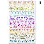 Gold Silver White Snowflakes 3D Nail Stickers Iridescent Self Adhesive Transfer Decals Manicures Art Decoration Slider  Nails Decals Sticker Hot Sexy Girl Tip Back Glue Decal Cool Lollipop Self Adhesive Acrylic Tips Tool Decoration Stevvex