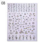 Gold Silver White Snowflakes 3D Nail Stickers Iridescent Self Adhesive Transfer Decals Manicures Art Decoration Slider  Nails Decals Sticker Hot Sexy Girl Tip Back Glue Decal Cool Lollipop Self Adhesive Acrylic Tips Tool Decoration Stevvex