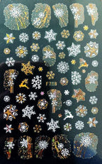 Gold Silver White Snowflakes 3D Nail Stickers Iridescent Self Adhesive Transfer Decals Manicures Art Decoration Slider  Nails Decals Sticker Hot Sexy Girl Tip Back Glue Decal Cool Lollipop Self Adhesive Acrylic Tips Tool Decoration Stevvex