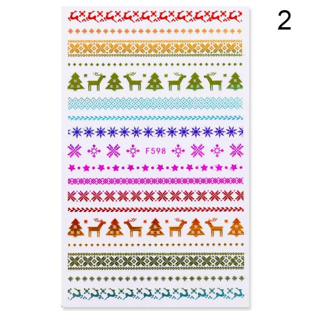 Gold Silver White Snowflakes 3D Nail Stickers Iridescent Self Adhesive Transfer Decals Manicures Art Decoration Slider  Nails Decals Sticker Hot Sexy Girl Tip Back Glue Decal Cool Lollipop Self Adhesive Acrylic Tips Tool Decoration Stevvex