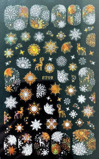 Gold Silver White Snowflakes 3D Nail Stickers Iridescent Self Adhesive Transfer Decals Manicures Art Decoration Slider  Nails Decals Sticker Hot Sexy Girl Tip Back Glue Decal Cool Lollipop Self Adhesive Acrylic Tips Tool Decoration Stevvex