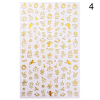 Gold Silver White Snowflakes 3D Nail Stickers Iridescent Self Adhesive Transfer Decals Manicures Art Decoration Slider  Nails Decals Sticker Hot Sexy Girl Tip Back Glue Decal Cool Lollipop Self Adhesive Acrylic Tips Tool Decoration Stevvex