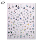 Gold Silver White Snowflakes 3D Nail Stickers Iridescent Self Adhesive Transfer Decals Manicures Art Decoration Slider  Nails Decals Sticker Hot Sexy Girl Tip Back Glue Decal Cool Lollipop Self Adhesive Acrylic Tips Tool Decoration Stevvex