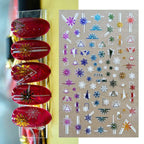Gold Silver White Snowflakes 3D Nail Stickers Iridescent Self Adhesive Transfer Decals Manicures Art Decoration Slider  Nails Decals Sticker Hot Sexy Girl Tip Back Glue Decal Cool Lollipop Self Adhesive Acrylic Tips Tool Decoration Stevvex