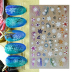 Gold Silver White Snowflakes 3D Nail Stickers Iridescent Self Adhesive Transfer Decals Manicures Art Decoration Slider  Nails Decals Sticker Hot Sexy Girl Tip Back Glue Decal Cool Lollipop Self Adhesive Acrylic Tips Tool Decoration Stevvex