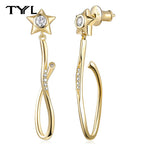 Moissanite VVS1 Drop Earrings 18K Gold Plated 925 Sterling Round Pear Square BandsCo Straps