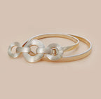 Gold Three Ring Elastic Metal Waist Stretch Belt For Women