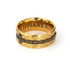Gold Diamond Back Cross Ring KingdomWear